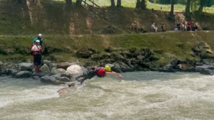 Campo gara del fiume Noce in Val di Sole durante la gestione della sicurezza della World Cup 2026